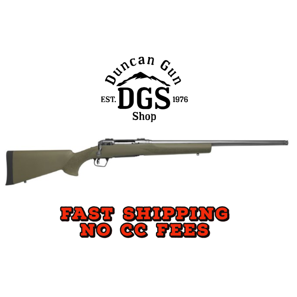 Savage Arms 58038 110 Trail Hunter 30-06 Springfield 4+1 22 Threaded/Medium Heavy Profile, Tungsten Gray Cerakote Barrel/Rec, OD Green Hogue Overmold Stock, Adj. AccuTrigger, Weaver Base