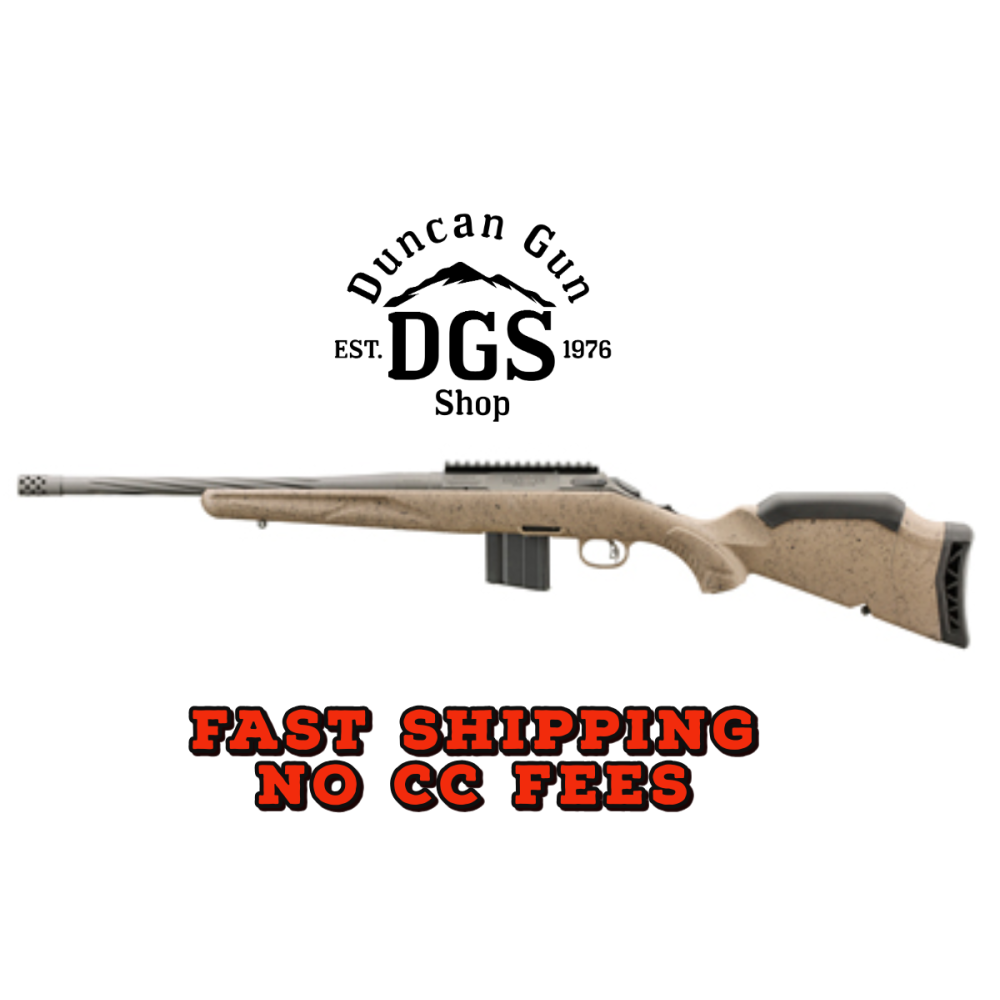 Ruger 46928 American Ranch Gen II Full Size 6.5 Creedmoor 3+1 16.10 Cobalt Cerakote Spiral Threaded Barrel, Picatinny Rail Steel Receiver, Flat Dark Earth Splatter Adj Comb Synthetic Stock