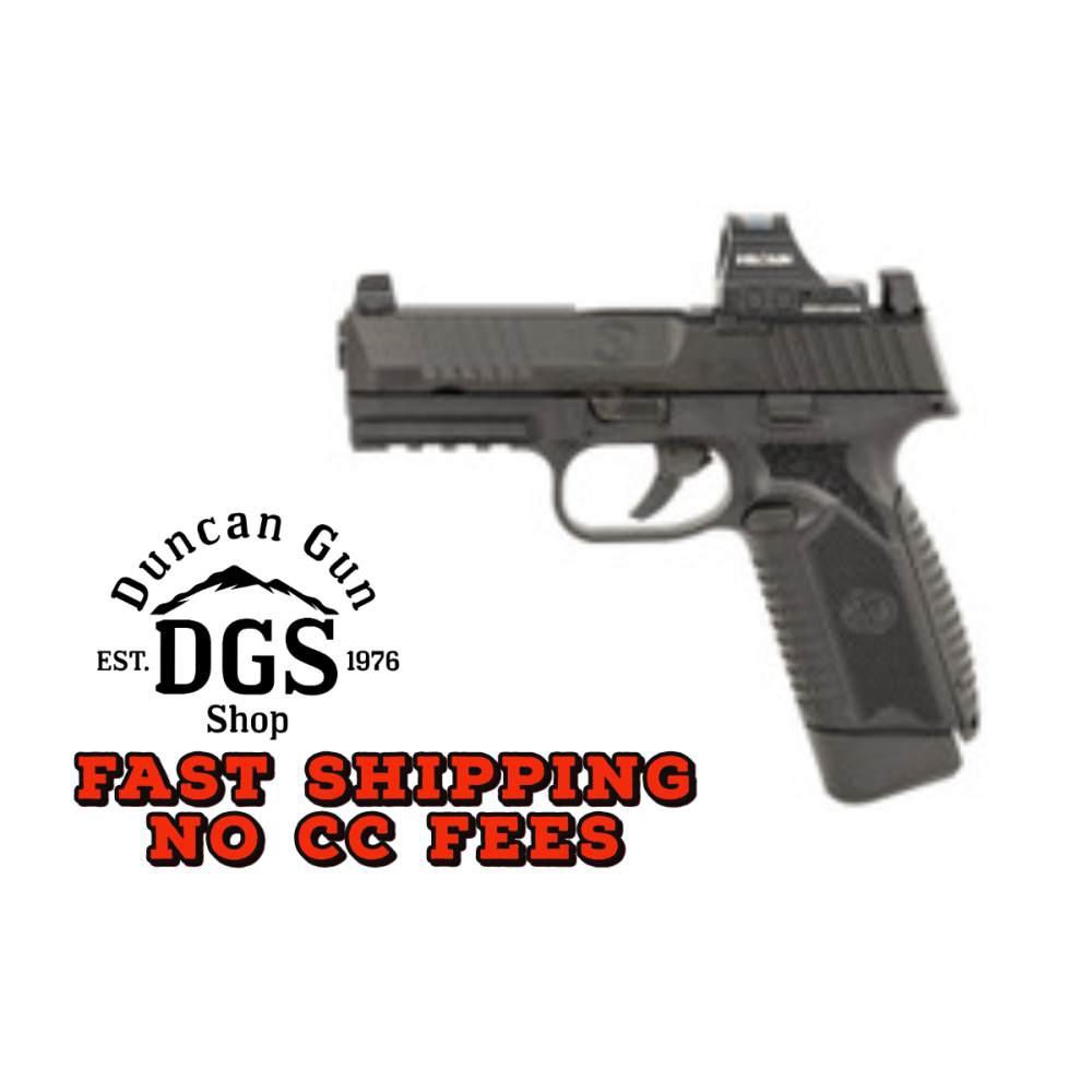 FN 66101916 545 MRD w/Optic Full Size 45 ACP 15+1 4.10 Black Target Crown Steel Barrel, Black PVD Optic Cut/Serrated Steel Slide & Polymer Frame w/Picatinny Rail, Holosun 407C Red Dot, Ambidextrous