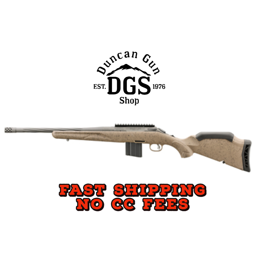Ruger 46927 American Ranch Gen II Full Size 6.5 Grendel 10+1 16.10 Cobalt Cerakote Spiral Threaded Barrel &  Picatinny Rail Steel Receiver, Flat Dark Earth Splatter Adj Comb Synthetic Stock