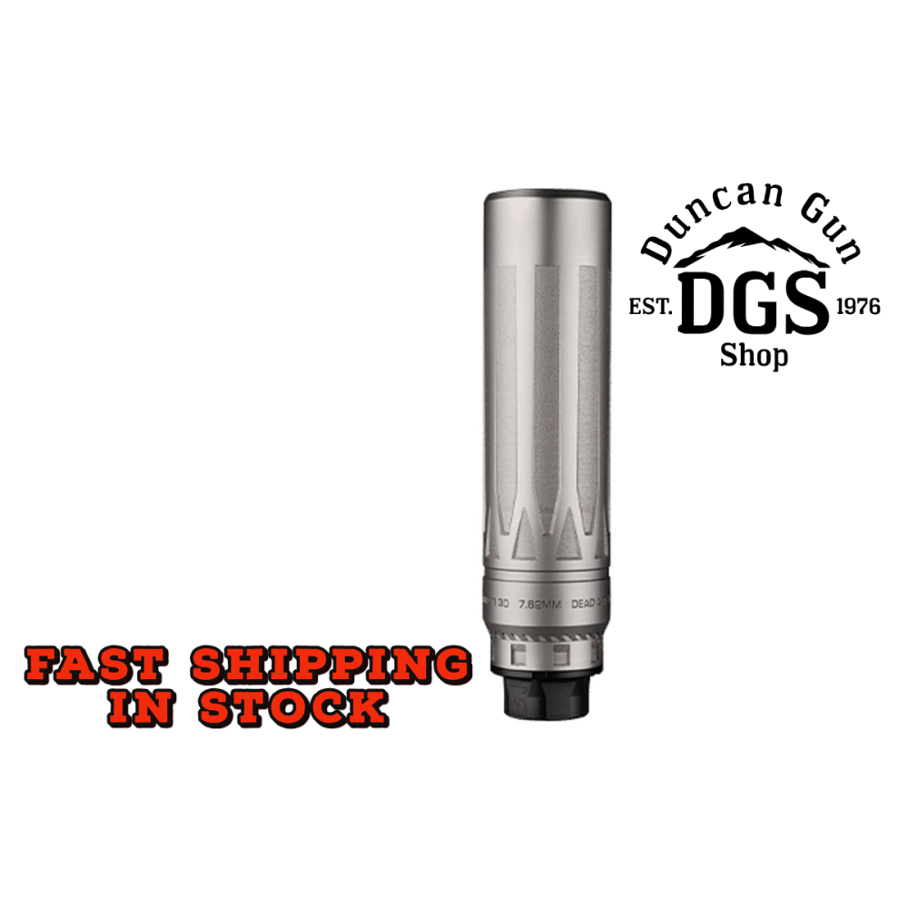 Dead Air Armament Nomad TI XC Xeno Silver 7.62mm Silencer w/Adapter & DA124