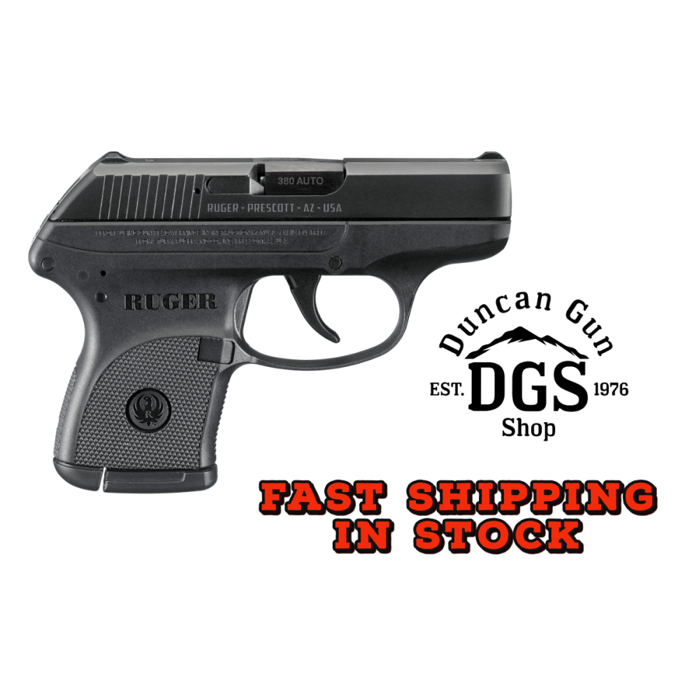 Ruger 3701 LCP  Standard Frame 380 ACP 6+1 2.75 Black Steel Barrel, Black Oxide Serrated Alloy Steel Slide, Black Polymer Frame, Black Polymer Grip, Right Hand