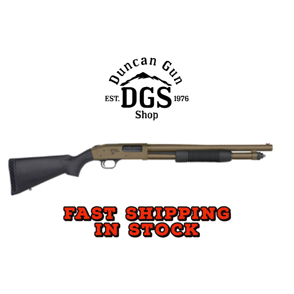 Mossberg 50781 590 Thunder Ranch 12 Gauge 5+1 3 18.50 Cylinder Bore, Patriot Brown Barrel/ Optic Cut Rec, Black Synthetic Furniture, Fiber Optic Sight