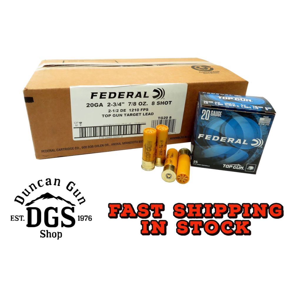 Federal TG208 Top Gun  20Gauge 2.75 7/8oz 8Shot 25 Per Box/10 Case