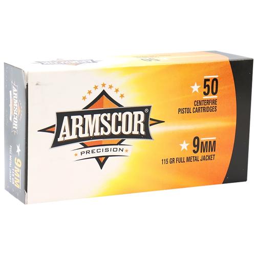 Armscor 50043PH USA 9mm 115gr Full Metal Jacket 50 Per Box