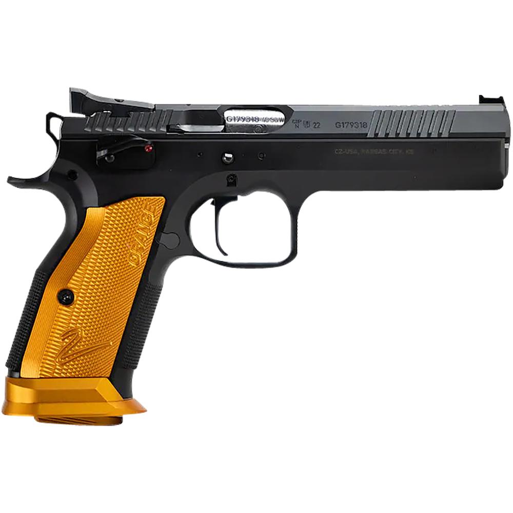 CZ-USA 91266 TS 2 9mm Luger 20+1 5.28" Stainless Bull Barrel, Black Serrated Steel Slide, Black