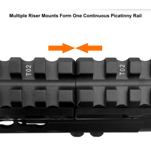 PICATINNY RISER MOUNT 1" HIGH, 3-SLOT - UTG® SUPER SLIM