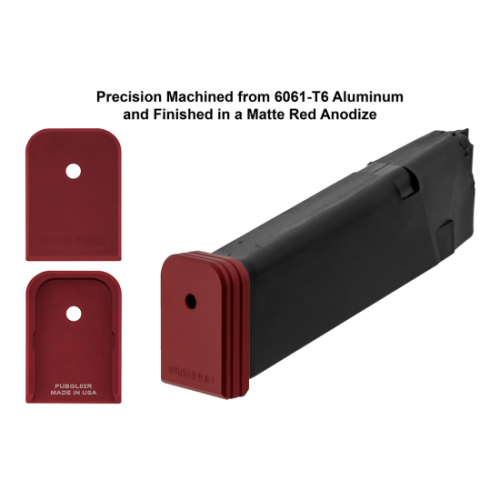 +0 BASE PAD, FOR GLOCK® .45ACP/10MM OEM MAGAZINE, RED AL
