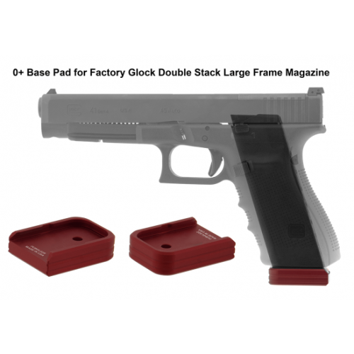 +0 BASE PAD, FOR GLOCK® .45ACP/10MM OEM MAGAZINE, RED AL