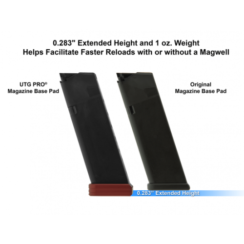 +0 BASE PAD, FOR GLOCK® .45ACP/10MM OEM MAGAZINE, RED AL