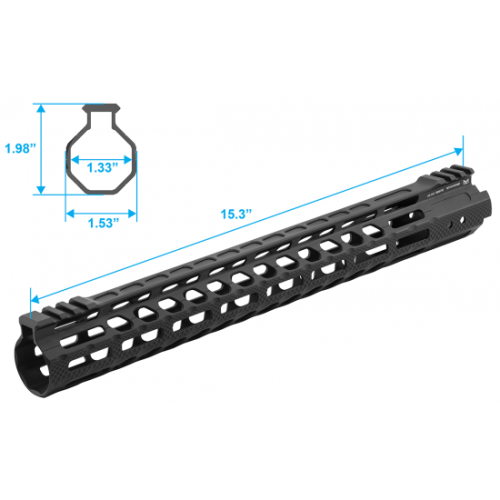 AR15 15" M-LOK Ultra Slim Free Float Handguard - UTG PRO