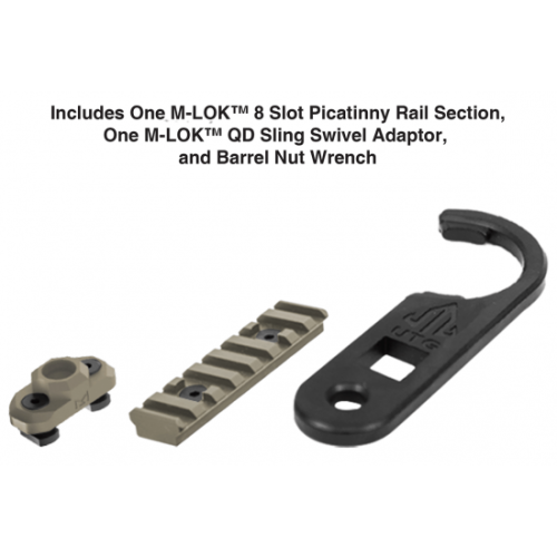 UTG PRO® AR15 Super Slim Free Float M-LOK® Handguard, 15", FDE CERAKOTE®