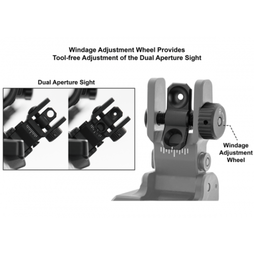 45 Degree Angle Flip Up Rear Sight
