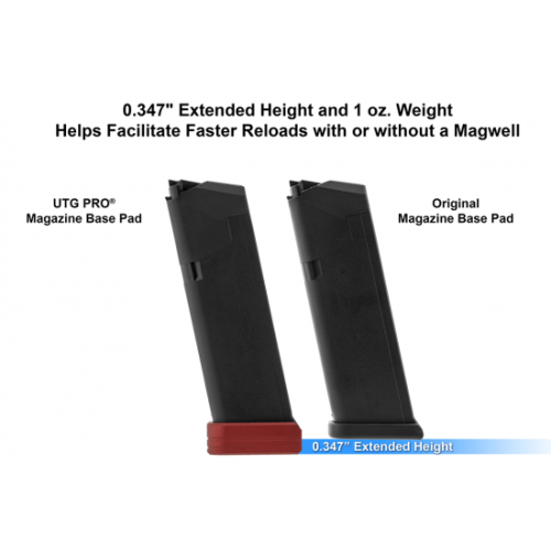 +0 Base Pad, for GLOCK® 9mm/.40 OEM Magazine, Red Aluminum