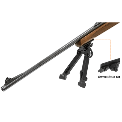UTG® Rubber Armored Full Metal QD Bipod, 6.0"- 8.5" Center Height