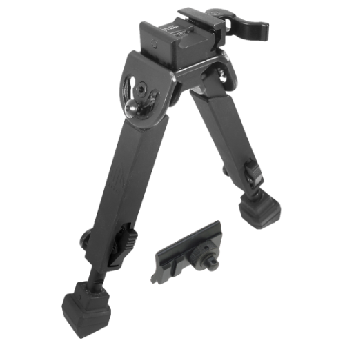 UTG® Rubber Armored Full Metal QD Bipod, 6.0"- 8.5" Center Height