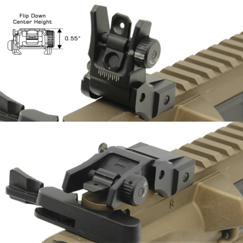 UTG® Super Slim Rear Sight, Manual Flip-up