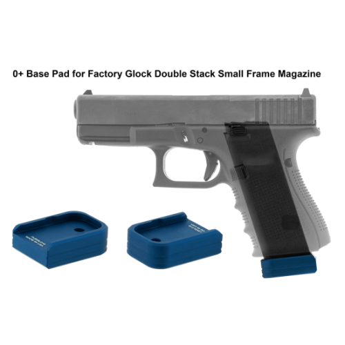 +0 Base Pad, for GLOCK® 9mm/.40 OEM Magazine, Blue Alum.