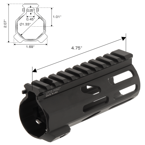5" Arwen Free Float M-LOK® Handguard - UTG PRO®