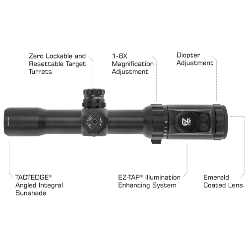 1-8X28 30 mm MRC Scope, IE®, BG4 Reticle - UTG®