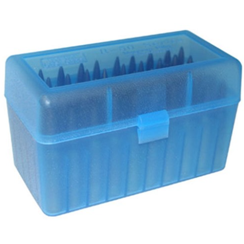 RS-50 - Ammo Box 50 Round Flip-Top 223 204 Ruger 6x47 - BLUE