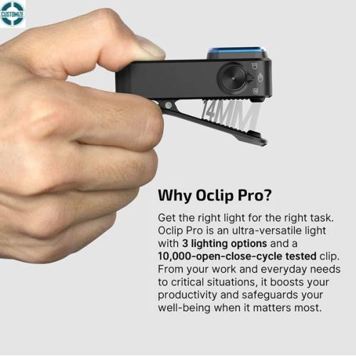 Oclip Pro Clip on Flashlight with Floodlight Spotlight and Red Light