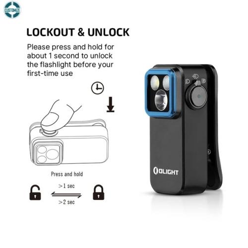 Oclip Pro Clip on Flashlight with Floodlight Spotlight and Red Light