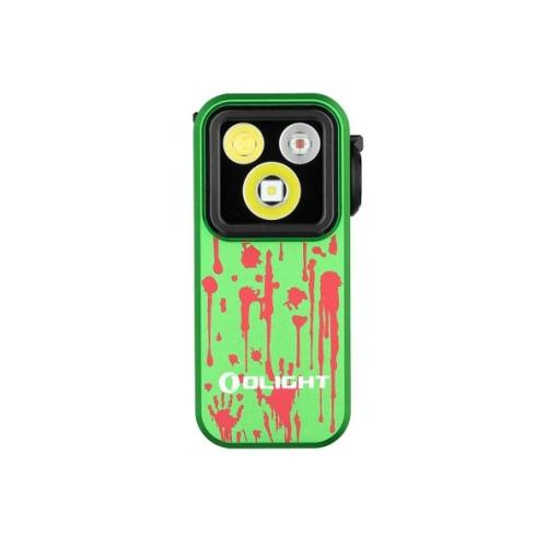 Oclip Pro Clip on Flashlight with Floodlight Spotlight and Red Light (Zombie Green)