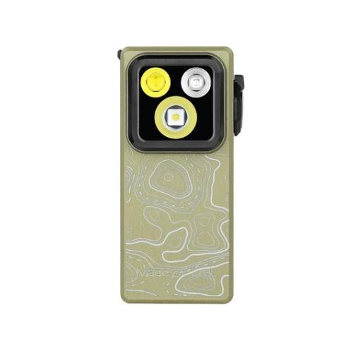 Oclip Ultra Clip-On EDC Light with Flood, Spot, and UV Modes (Olive Topo)