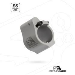 .750” Adjustable Gas Block / Stainless Steel / Solid, Set Screw / Stainless Matte Finish