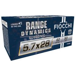 Fiocchi Range Dynamics 5.7x28mm 62 Grain FMJ Subsonic