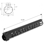 UTG PRO Arwen 15" M-LOK Free Float Handguard, Black