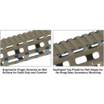 UTG PRO® AR15 Super Slim Free Float M-LOK® Handguard, 15", FDE CERAKOTE®