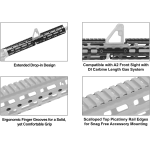 AR15 Super Slim Drop-in M-LOK® Handguard, 15" Carbine-length, Extended Top Rail, FSP Cutout - UTG PRO®