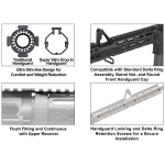 AR15 Super Slim Drop-in M-LOK® Handguard, 15" Carbine-length, Extended Top Rail, FSP Cutout - UTG PRO®