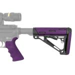 AR-15 / M16 Kit: OverMolded Beavertail Grip & Collapsible Buttstock (Fits Mil-Spec Buffer Tube) - Purple