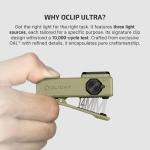 Oclip Ultra Clip-On EDC Light with Flood, Spot, and UV Modes (Olive Topo)