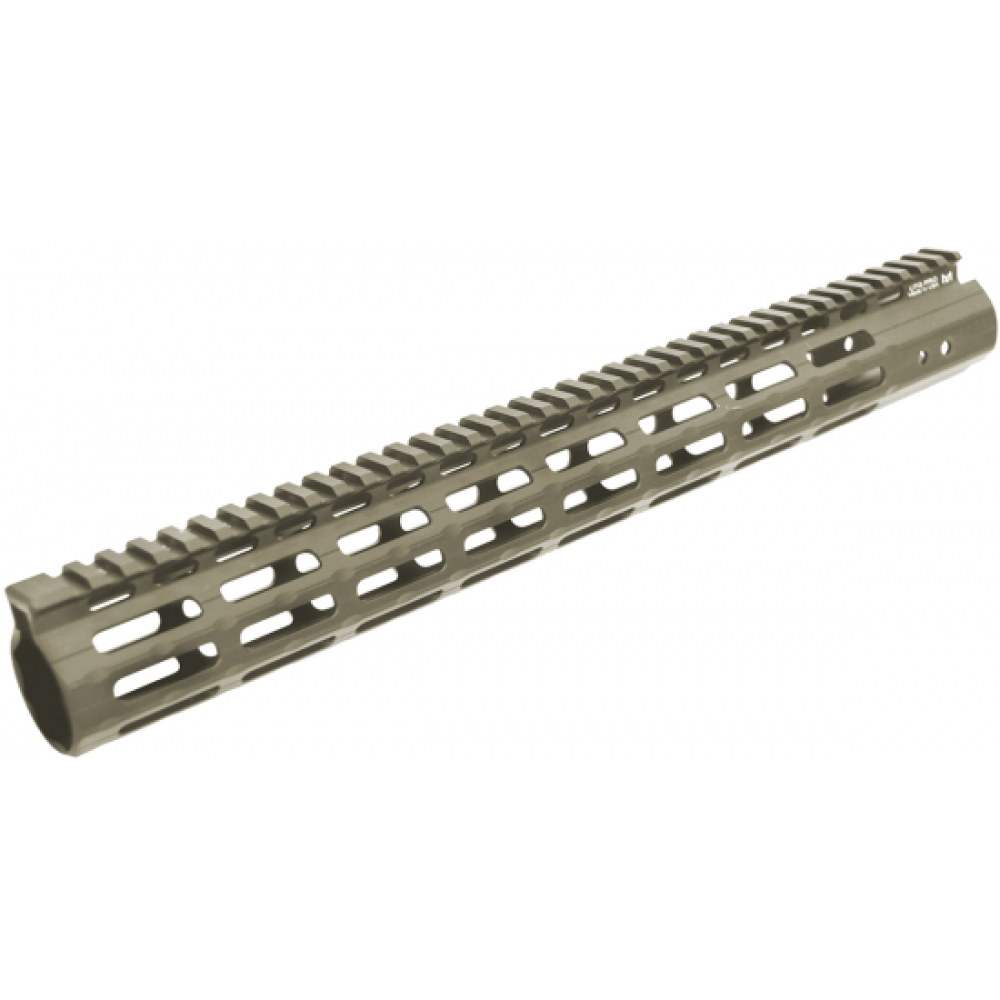 UTG PRO® AR15 Super Slim Free Float M-LOK® Handguard, 15", FDE CERAKOTE®