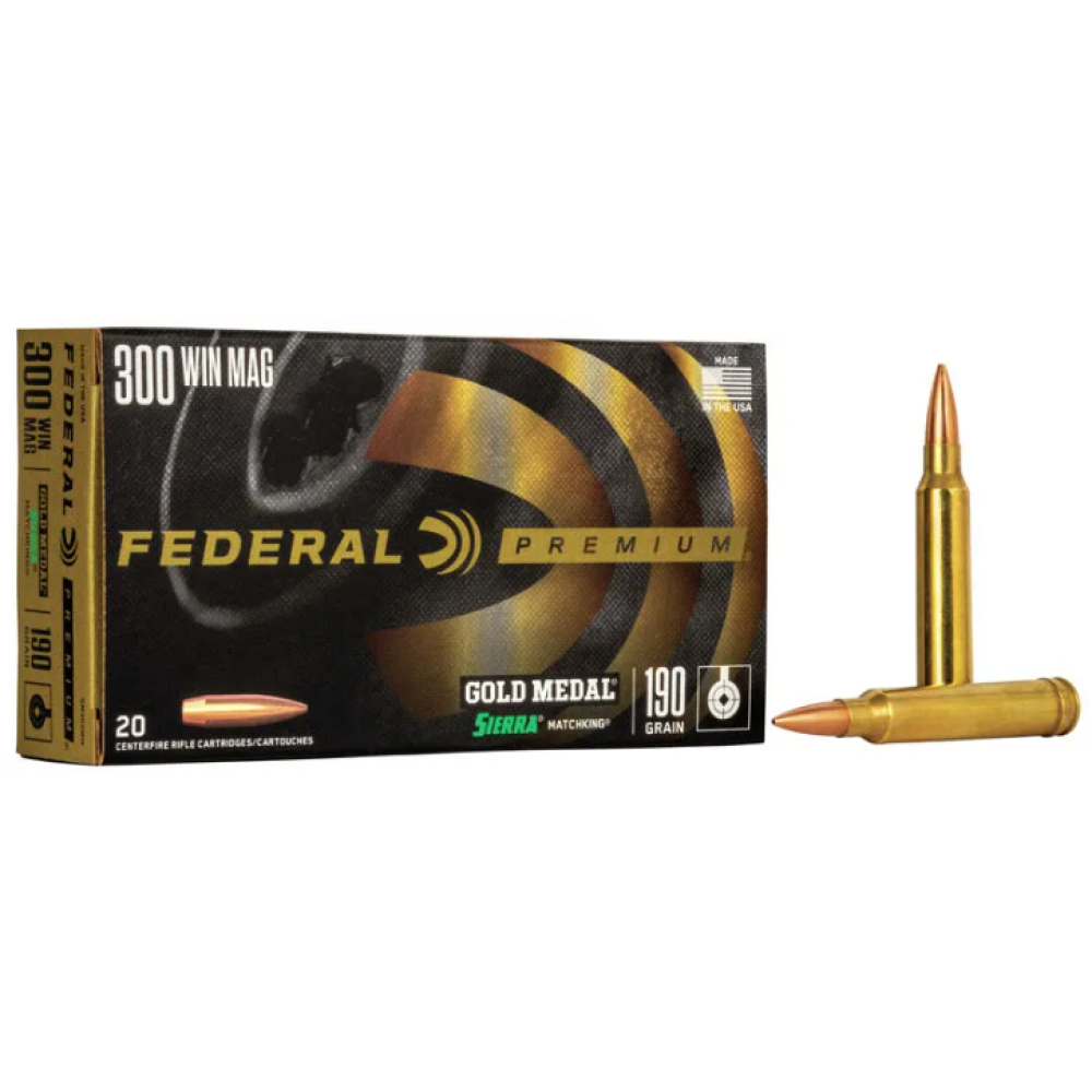 300 Win Mag 190GR MatchKing BTHP - Federal Gold Medal
