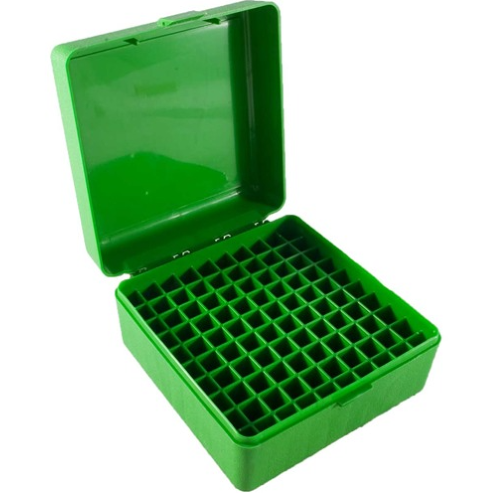 RM-100 - Ammo Box 100 Round Flip-Top 22-250 243 308 Win 220 Swift - GREEN
