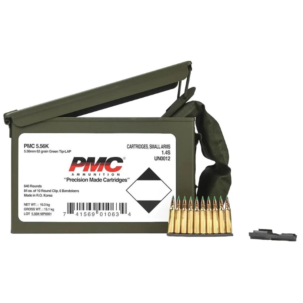 5.56 NATO 62 Grain M855 Green Tip w/Ammo Can