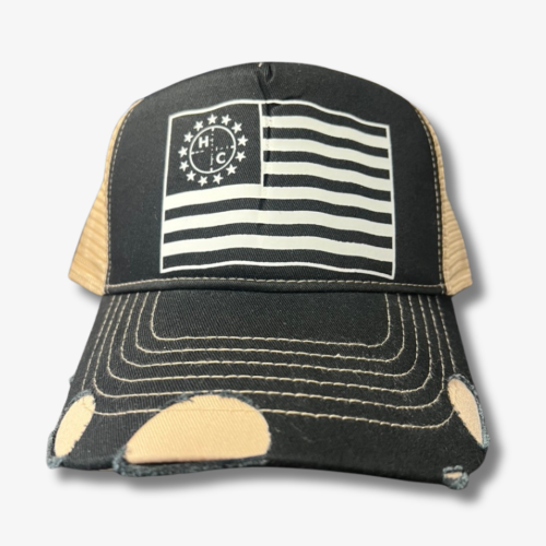 HC Black/Tan Flag Hat