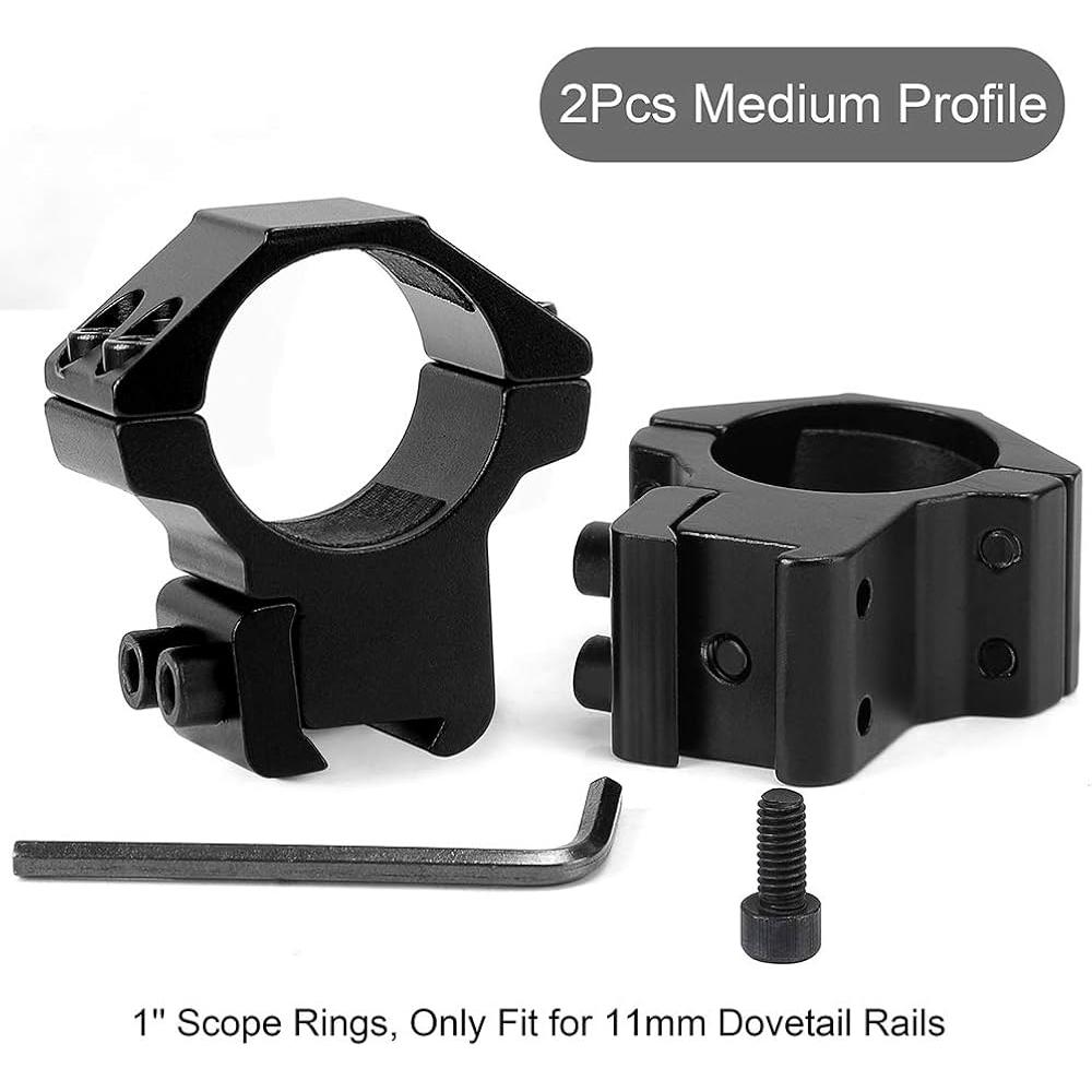 LONSEL 1" SCOPE RINGS MEDIUM PROFILE - 2 PACK