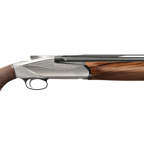 Benelli 828U 12-gauge 3" 28" AA-Grade Satin Walnut Engraved Nickel Receiver O/U