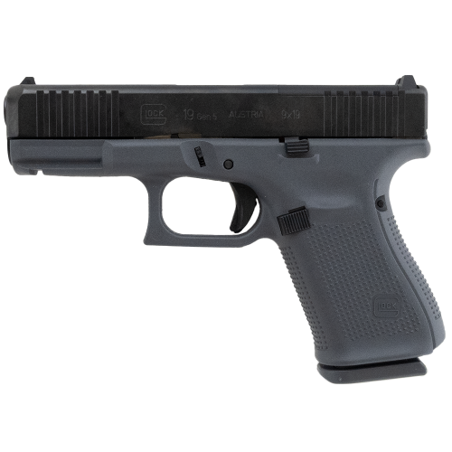 Glock G-19 G5 9mm 15+1 4" MOS GRAY - 15+1 Rounds | 4" Barrel | Glock Fixed Rear Sights