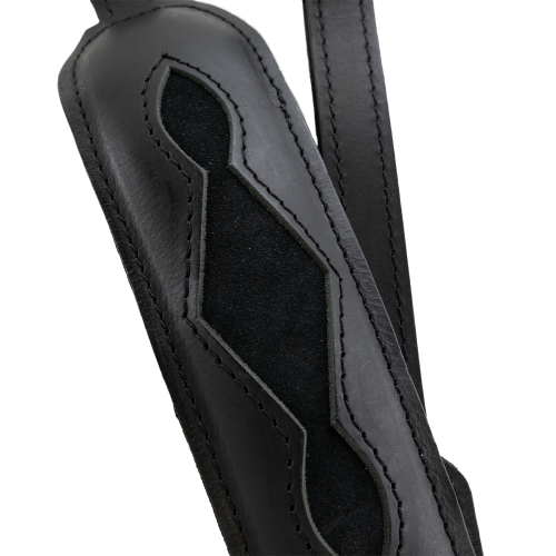 Black Leather Diamond 8 Inlay Gun Sling