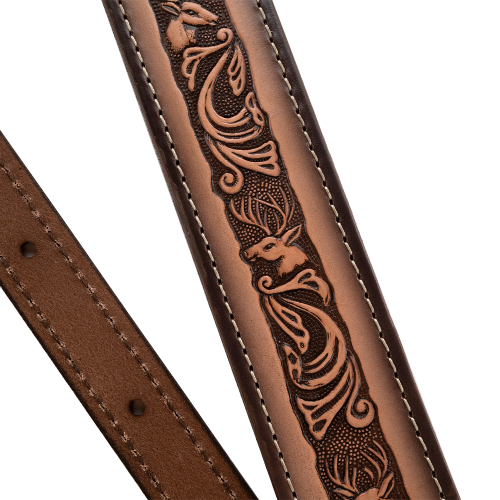 BROWN LEATHER DIAMOND 8 INLAY