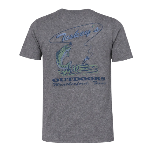 Teskey's Outdoors Fly Fishing Tee - Heather Grey