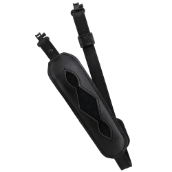 Black Leather Diamond 8 Inlay Gun Sling
