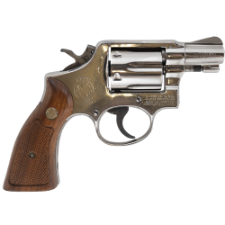 SMITH AND WESSON MODEL  12-2, NICKEL MADE IN 1975, 38 SPECIAL